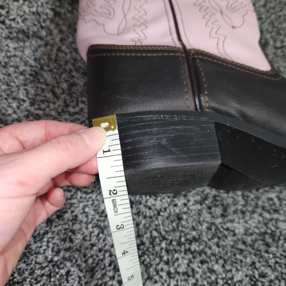 Smoky Mountain Big Girls Western Boots Monterey Leather Brown Pink 1574Y, Sz 6.5